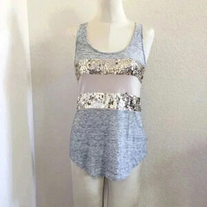 Express Gray Tank Top with Silver Accents